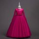 thumbnail image 1 of Vestido de niña grande, vestido de princesa de encaje de manga larga, vestido de niña de las flores, falda abullonada, 1 of 6