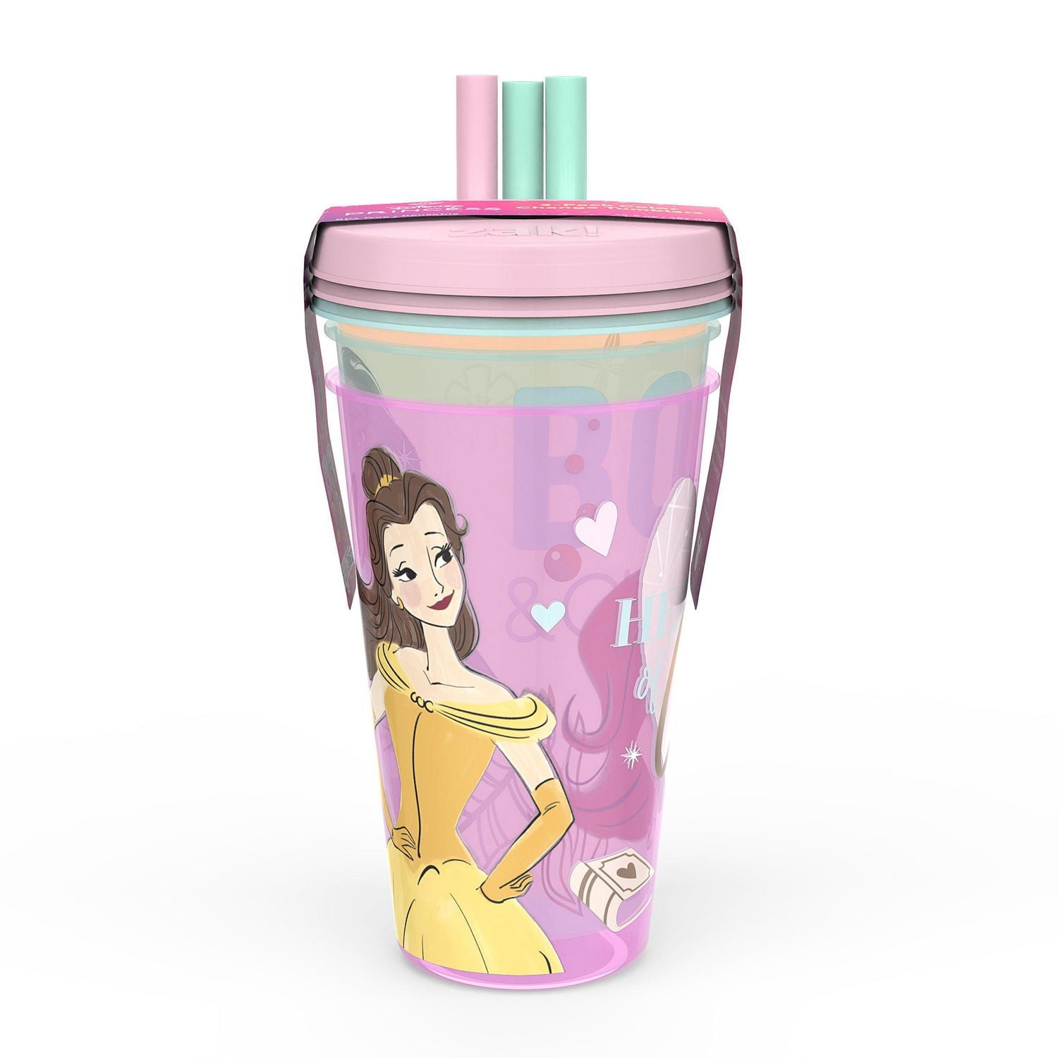 Zak Designs Princess 16.5oz Colour Change Tumbler 3pk