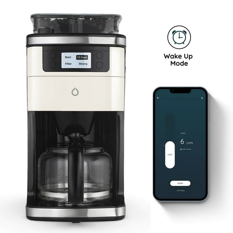 Smarter iCoffee Brew Smart Coffee Maker and Grinder with App, 3