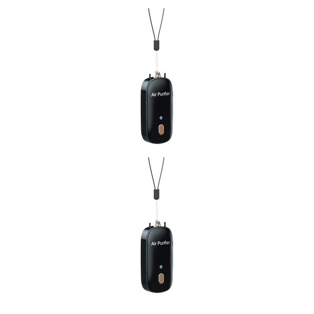 Injueey Ambientador recargable electrónico portátil usable generador de iones negativos eliminación al aire libre removedor de smog negro Negro 2Conjunto