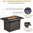 thumbnail image 4 of LayinSun 44" Propane Gas Fire Pit Table, 55000 BTU Rectangular Fire Pit with Glass Wind Guard for Outside Patio Deck Garden Backyard, 4 of 7