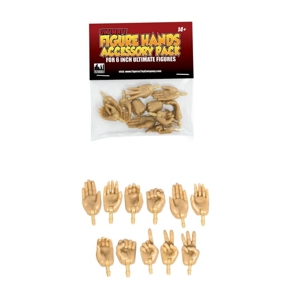 Swappable Hands Accessory Pack For Figures Toy Company Ultimate 6 Inch Action Figures: Flesh