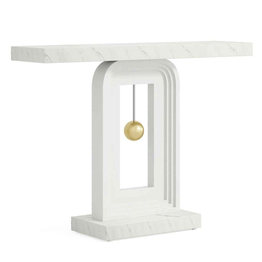 GVN Console Table, Entryway Table, 39.4" Console Table, Modern Sofa Entryway Table with Gold Decor