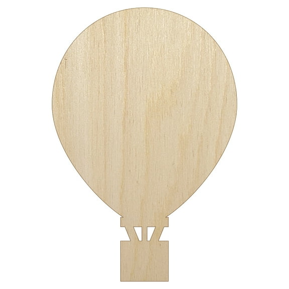 Hot Air Balloon Solid Wood Shape Unfinished Piece Cutout Craft DIY Projects - 4.70 Inch Size - 1/8 Inch Thick