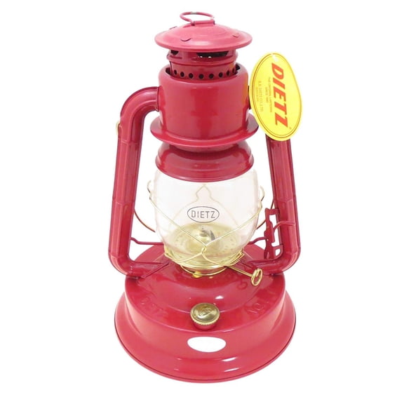 Dietz #1 Little Wizard Oil Lamp Burning Lantern Red with Gold Trim