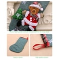thumbnail image 4 of Advancent Bonito calcetín de Navidad, regalo de árbol de Navidad, bolsa de lino, muñeco de nieve, estampado de Papá Noel, bolsas de regalo de Kits de decoración para fiestas Papá Noel, 4 of 6
