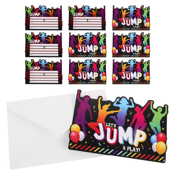 Pretyzoom Unique Jump Theme Birthday Invitations Black Cardstock for Lively Parties