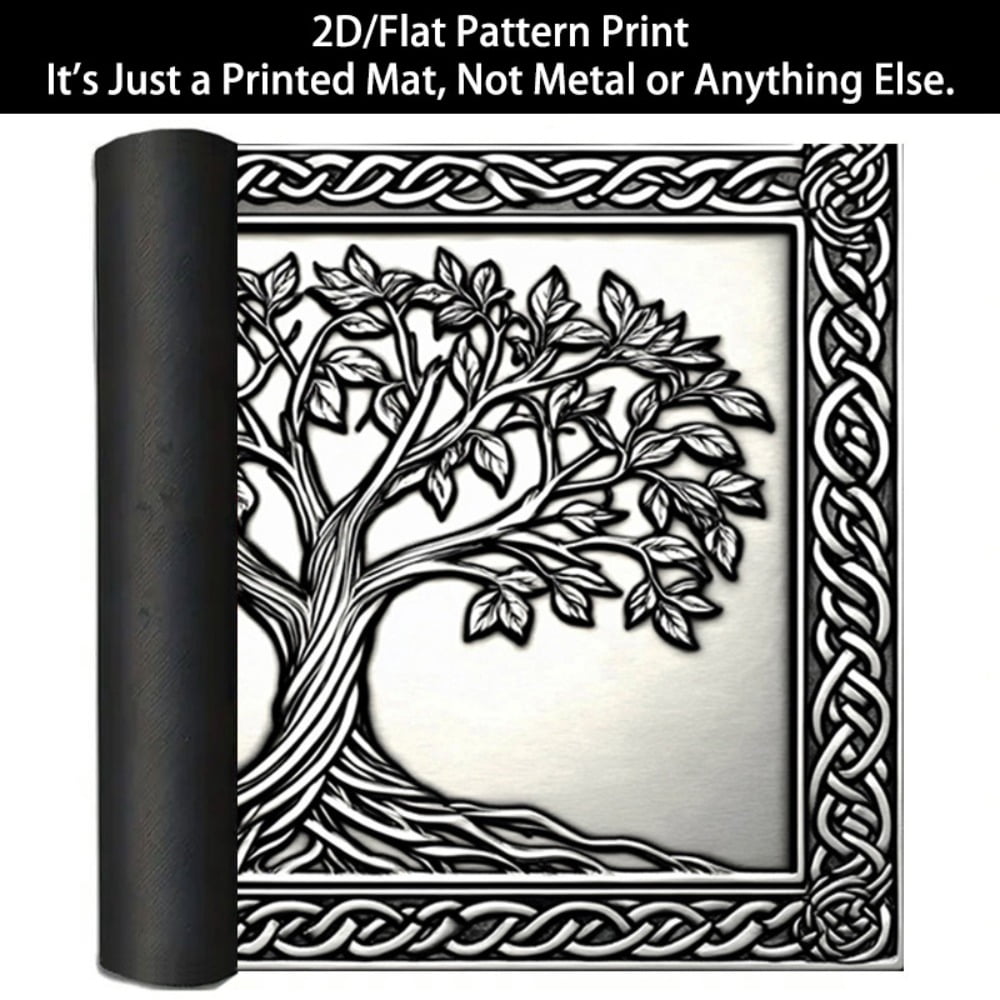 1 2D/flat stove cover protection pad, Celtic junction frame embossed tree pattern design, 28.3x20.5 inches (72×52cm), easy to clean, perfectly suitable for any kitchen, washing machine, dryer, stove