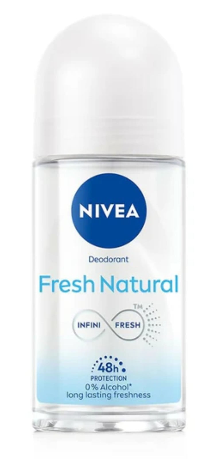 Nivea Fresh Natural Infini-Fresh Roll-On Deodorant Antibacterial 48 Hr.50ml 6-Pk