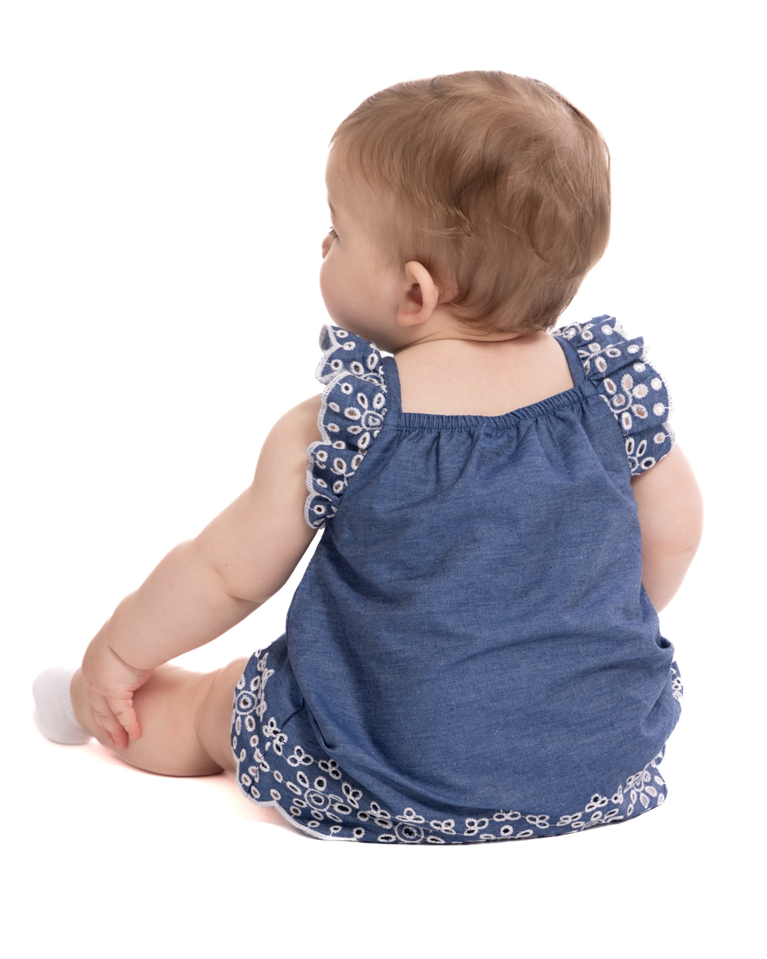 Wonder Nation Baby Girls Eyelet Tank Romper, Sizes 0/3M-24M