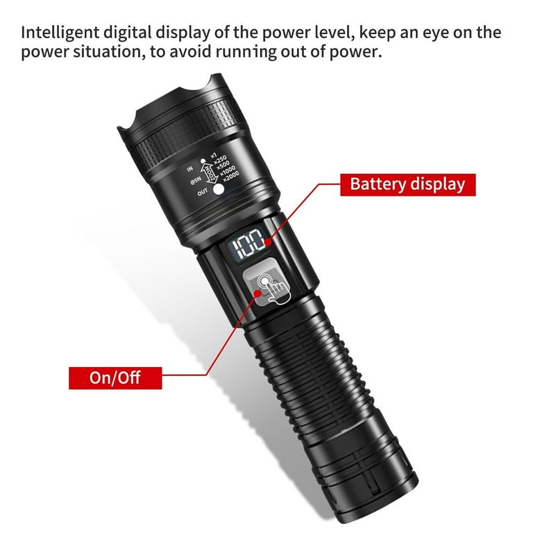 Liwarace XY-8068 Zoom Multifunction Outdoor Digital Flashlight