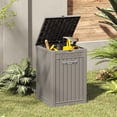 thumbnail image 4 of Nihsuao 48-Gallon Outdoor Package Delivery Box - Large Resin Storage Container with Lockable Lid, Waterproof Deck Box for Porches, Patios, Curbside, Gray, 4 of 8