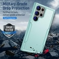 thumbnail image 6 of REQO for Samsung Galax S23 Ultra Case,S23 Ultra Case,with HD Screen Protector [Military Grade Drop Tested] Heavy-Duty Tough Rugged Shockproof Protective Case for Galax S23 Ultra, Green, 6 of 6