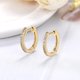thumbnail image 2 of Pendientes de aro bañados en oro con óxido de circonio y diamantes JAMW Sencillez, 2 of 5
