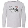 thumbnail image 3 of Inktastic Well Bless your Heart with Floral Print Long Sleeve Youth T-Shirt, 3 of 5