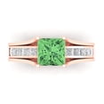 thumbnail image 2 of Clara Pucci 18K Rose Gold 2.28 Simulated Green Diamond Engraveable Engagement Ring + Wedding Band Set, 2 of 7