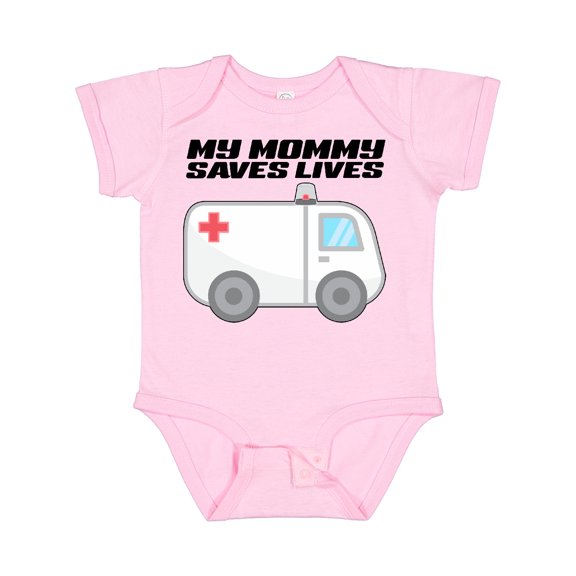 Inktastic My Mommy Saves Lives Ambulance Boys or Girls Baby Bodysuit