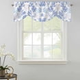 thumbnail image 2 of Tie Up Valances for Windows, Blue Ombre Coral Adjustable Valance Curtains Window Treatment for Living Room/Bedroom Windows, Coastal Watercolor Summer Rod Pocket Kitchen Curtains & Drapes 60x18 Inch, 2 of 9