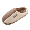 thumbnail image 3 of Vedolay Mens Slippers Soft Plush Cozy Indoor Outdoor Slippers Brown,44, 3 of 5