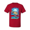 thumbnail image 2 of Swimming Sea Turtle Animal Lover Men's Graphic T-Shirt, Red, 2XL, 2 of 3