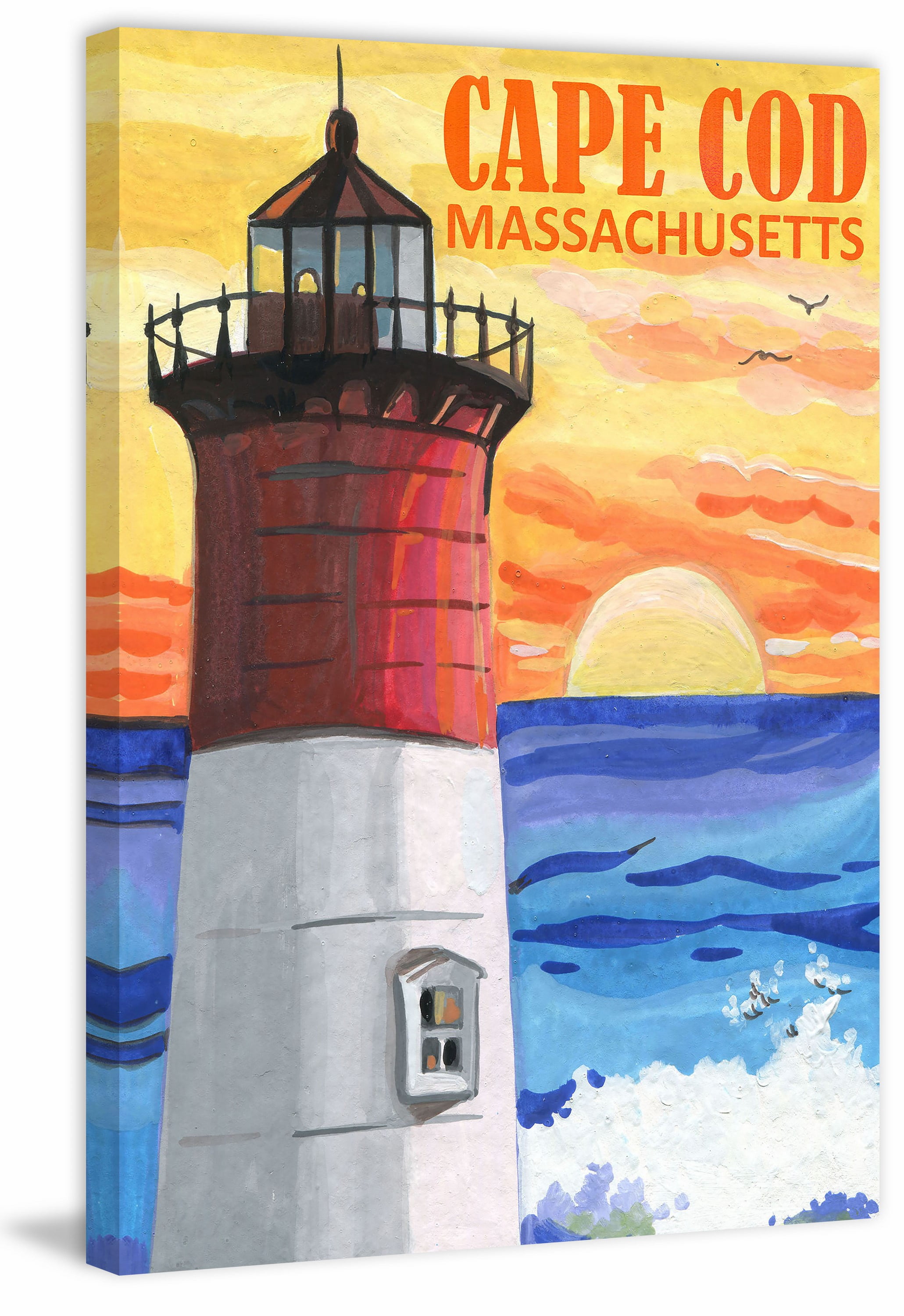 "Cape Cod Lighthouse" Painting Print on Wrapped Canvas