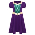 thumbnail image 3 of iiniim Girls Renaissance Victorian Short Sleeve Ruffled Royalty Princess Dress Dark Purple 12, 3 of 7