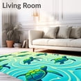 thumbnail image 2 of ODIKA 5'x7' Machine Washable Non-Slip Area Rug, Pacific Lagoon Wildlife Moisture Wicking Anti Slip Surface High Traffic Rug, Blue, 702780, 2 of 7