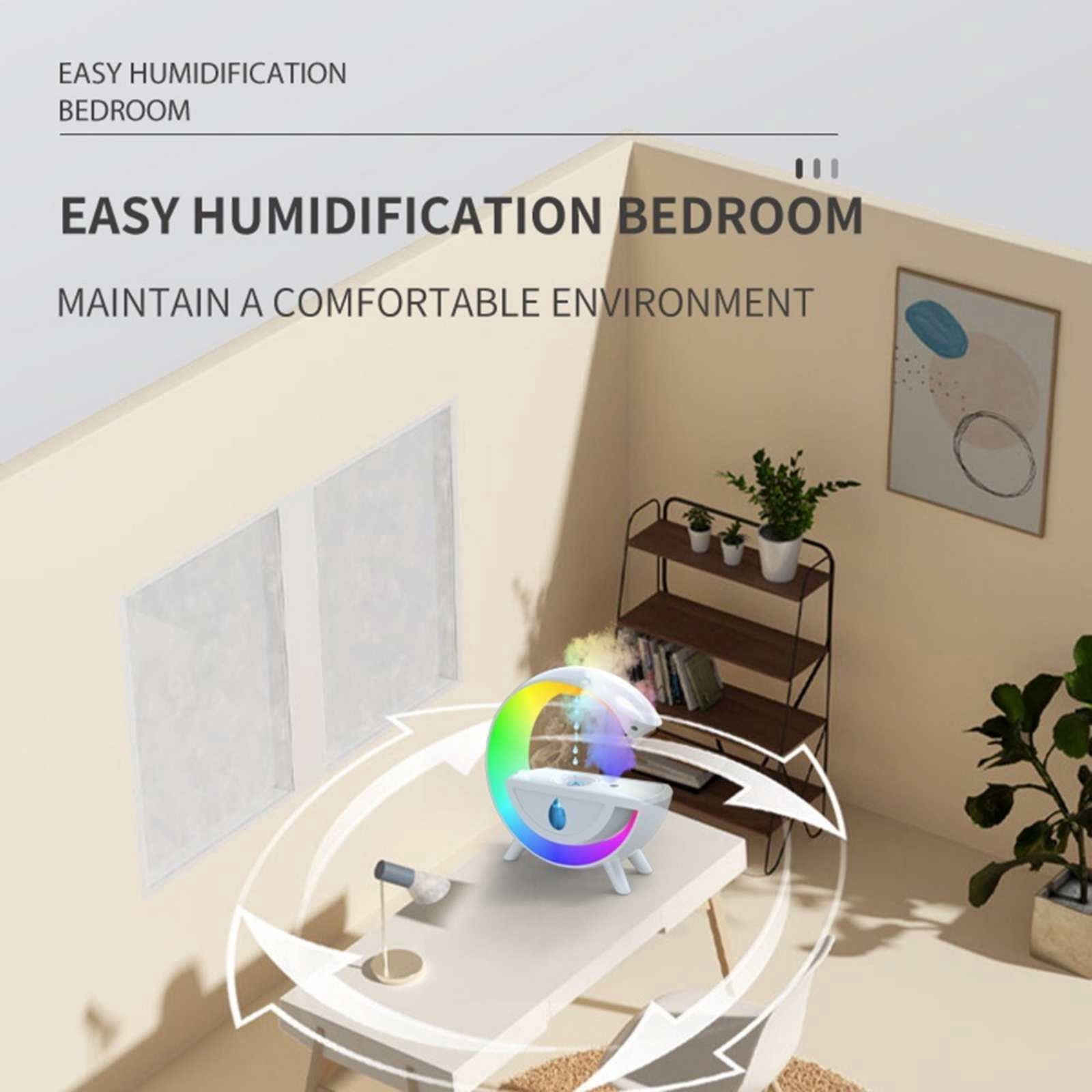Jubipavy 350ml Humidifier Gravity Design Cool Mist Humidifiers Humidifier Integrated Large Capacity
