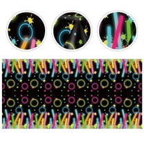 FRCOLOR Party Tablecloth with Light Stick Pattern for Decor Disposable PE Multi Color 70 Inches Long