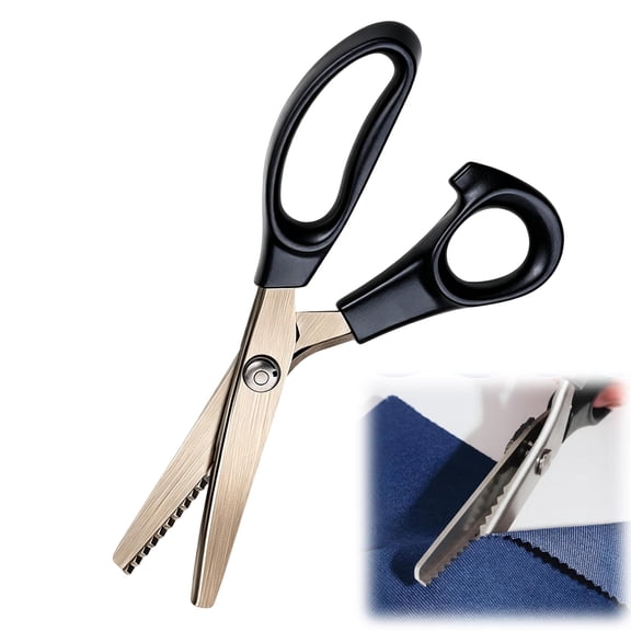 Stainless Steel Zig Zag Scissors, 3/5/7 mm Decorative Pinking Shears with Ergonomic Grip for Sewing Tailoring Quilting Fabric and DIY Crafts