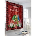 thumbnail image 3 of Christmas Shower Curtain Set, Waterproof Shower Curtains for Bathroom, Gnomes Snowflakes Pine Tree Red Black Plaid Washable Fabric Cloth Bath Curtain for Bathtub Decoration with Hooks 66x72 Inches, 3 of 6