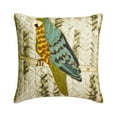 thumbnail image 6 of Pillow Cover, Green 22"x22" (55x55 cm) Throw Pillow Covers, Linen Macau Bird, Applique & Jute Embroidery Throw Pillows, Nature & Floral Pattern Contemporary - Macau Beauty, 6 of 11