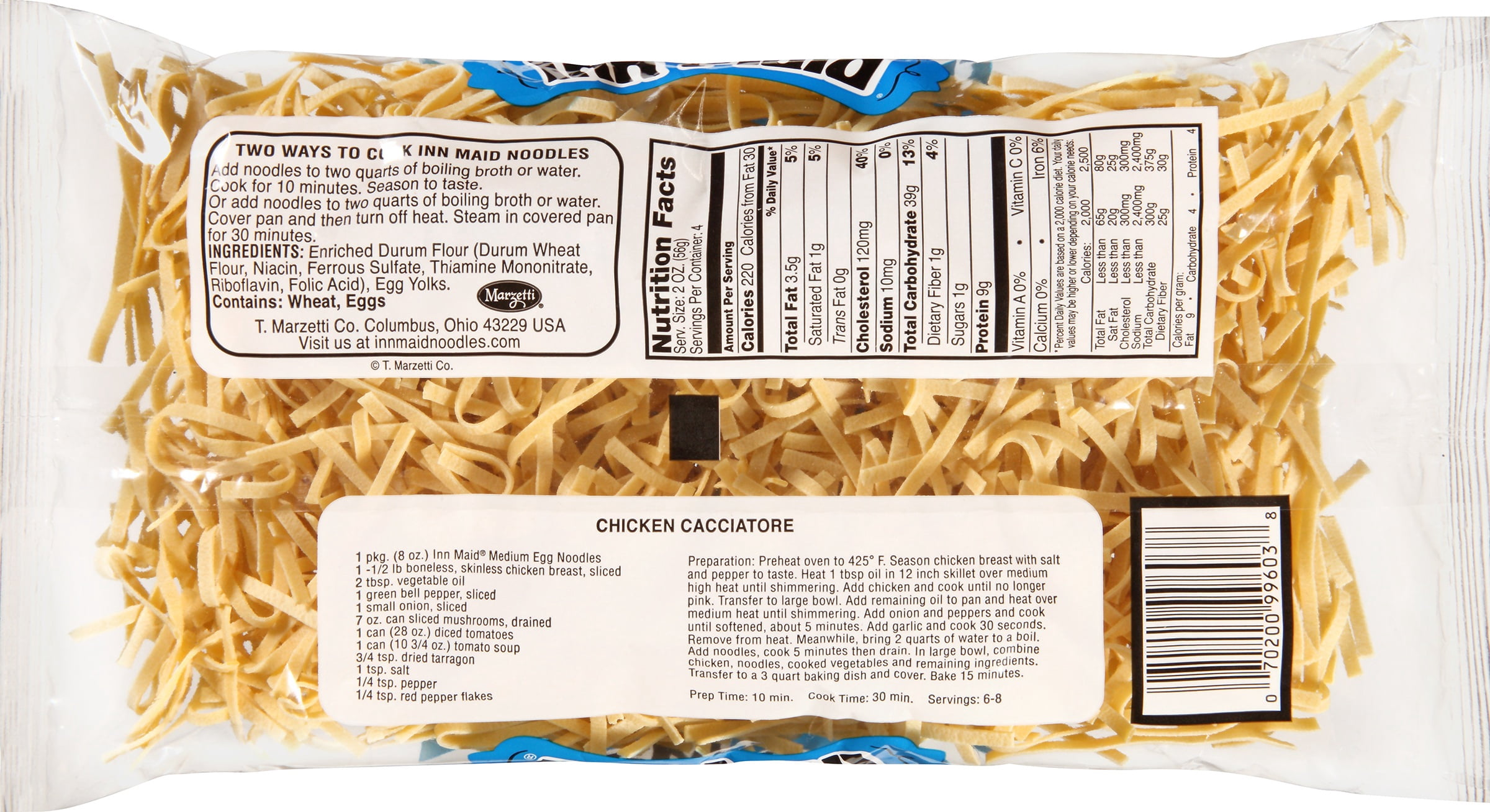 Inn Maid Medium Egg Noodles, 8 oz. Bag