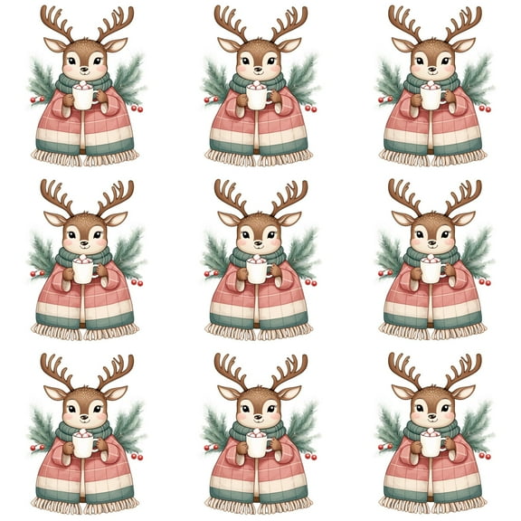 9PCS  ironing applique patch,  Christmas Bell Wreath Pattern Print Design , Easy Heat Transfer for Clothing, T-Shirts, Jeans, Backpacks, Hats & Pillows