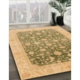 thumbnail image 3 of Ahgly Company Machine Washable Indoor Round Abstract Dark Golden Rod Brown Area Rugs, 7' Round, 3 of 7