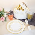 thumbnail image 5 of Gold Plastic Dinnerware Set for 25 Guests, Gold Plastic Plates, Disposable Plate for Thanksgiving, Include: 25 Dinner & Dessert Plates, 25 Pre Rolled Napkins with Silverware and 25 Cups, 5 of 8