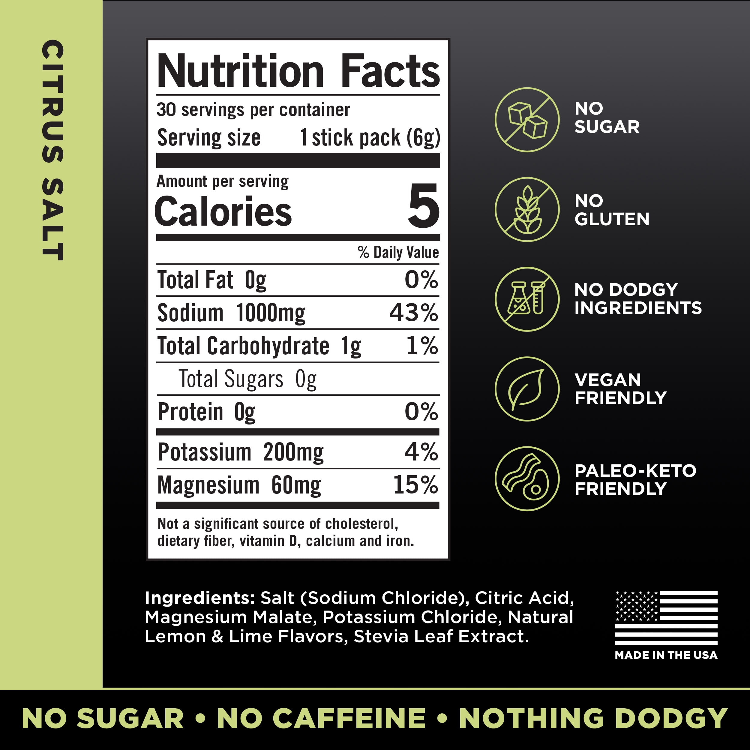 LMNT Zero Sugar Electrolytes - Citrus Salt | Drink Mix | 30-Count