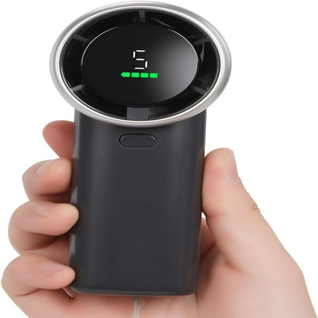 

Highly portable and convenient this rechargeable mini fan with digital display is the ideal solution for staying cool on-the-go. With a long-lasting 12-hour battery life this handheld t