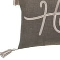 thumbnail image 4 of 13" X 20" GreyTaupe And White Text Zippered Polyester Throw Pillow With Tassels, 4 of 7
