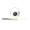 thumbnail image 2 of Portable Ceiling Fan, Tent Ceiling Fan, Rechargeable Tent Fan, LED Light Fan, Battery Operated Hanging Fan with Light and Remote, Remote Control Camping Fan for Tent Gazebo Outdoor Bedroom, White, 2 of 5