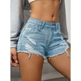 thumbnail image 3 of Women's Ripped Distressed Skinny Denim Shorts, 3 of 4