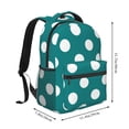 thumbnail image 2 of Fotbe Teal And White Polka Dot Mochila Casual con Estampado para Escuela, Viajes y Actividades al Aire Libre - Duradera, Ligera y Cómoda, 2 of 5