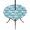 Aqua, Teal, White, variant on Round Outdoor Tablecloth with Umbrella Hole and Zipper, Sage Green Palm Tree Summer Tablecloth with Elastic Waterproof, Beach Tropical Coastal Patio Table Covers for 31" - 35" Picnic Pool Tables