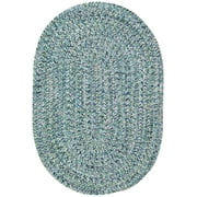 Capel Sea Pottery Blue 0110_400 Braided Rugs - 27" X 48" Concentric Rectangle