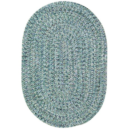 Capel Sea Pottery Blue 0110_400 Braided Rugs - 27" X 48" Concentric Rectangle