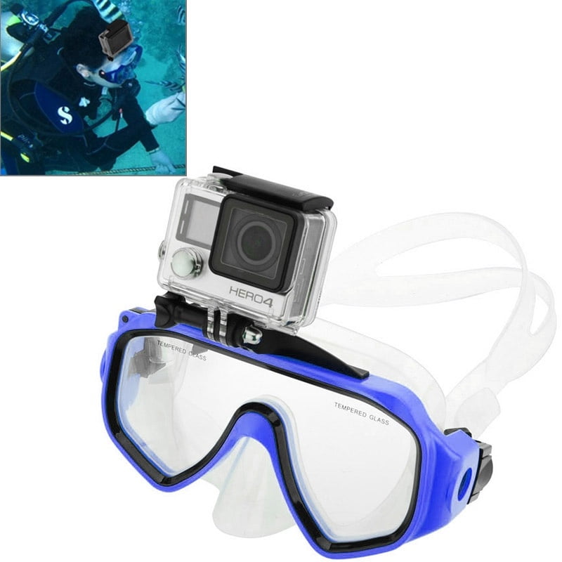 Black Diving Mask Scuba Snorkel Goggles Face Glasses Mount for GoPro Hero6 3+4 2 