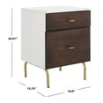 thumbnail image 5 of SAFAVIEH Genevieve Mid-Century Retro 2 Drawer Nightstand, White/Gold, 5 of 7