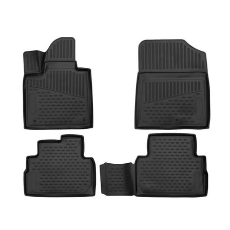 OMAC Floor Mats for Hyundai Santa Fe 2021-2023 Car Mats All Weather 3D Custom Fit Rubber Mat Waterproof Odorless TPE Floor Liners Laser Measured Non-Slip (Black)