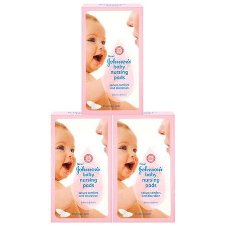 Johnson's Nursing Pads, Contour, 30 Disposable Pads (Pack of 3)