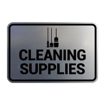 Signs ByLITA Classic Framed Cleaning Supplies Sign (Brushed Silver) - Small